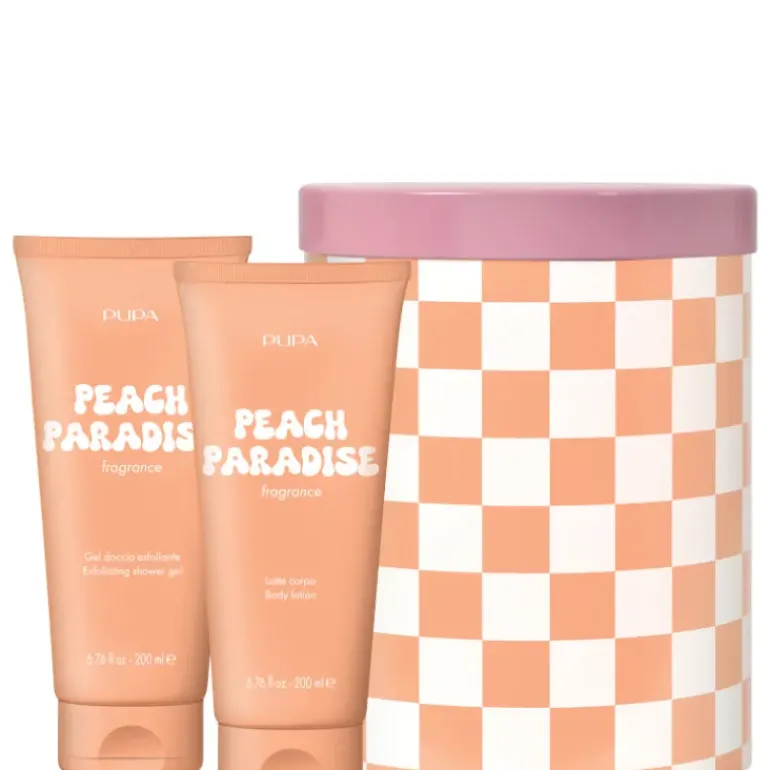 HAPPYBOX KIT 2 PEACH PARADISE 200 ML Gel Esfoliante Corpo + 200 ML Lat
