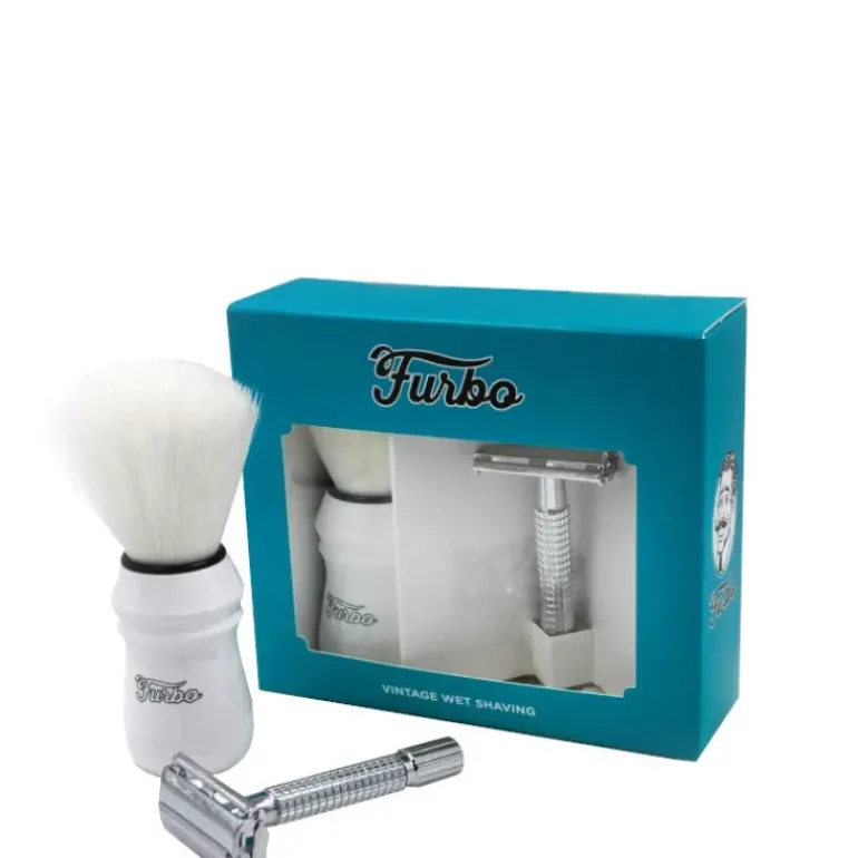 Vintage Wet Shaving Confezione RASOIO + PENNELLO FURBO